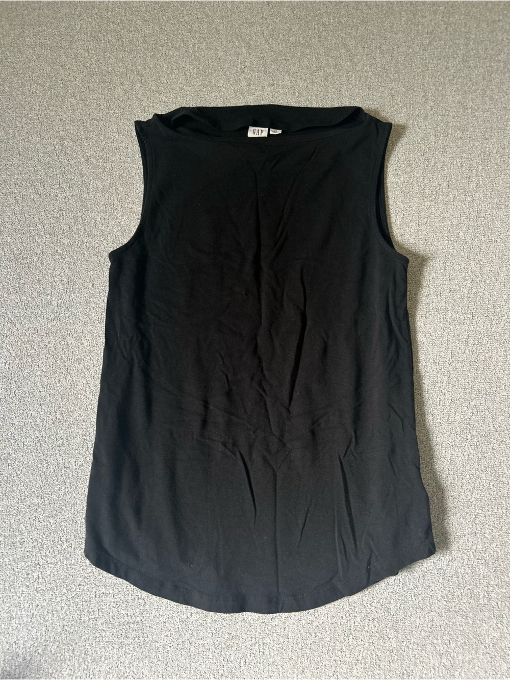 GAP Black Boat Neck Tank Top Sleeveless Basic Shirt XS